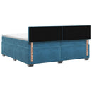 Box Spring Seng med Madras og LED Blå 200 x 200 cm Velour