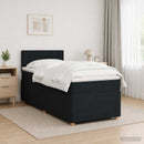 Boxmadras med topmadras med hovedgærde Sort 90 x 190 cm Stof