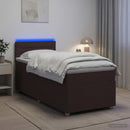 Boxmadras med topmadras Mørk Brun 100 x 200 cm Stof