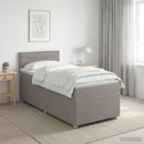 Boxmadras med topmadras Gråbrun 100 x 200 cm Stof