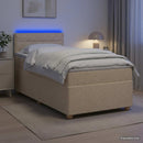 Boxmadras med topmadras Cremefarvet 100 x 200 cm Stof