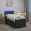Boxmadras med topmadras Mørkegrå 100 x 200 cm Stof