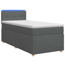 Boxmadras med topmadras Mørkegrå 80 x 200 cm Stof