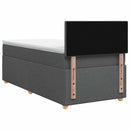 Boxmadras med topmadras Mørkegrå 80 x 200 cm Stof