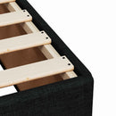 Boxmadras med topmadras med hovedgærde Sort 80 x 200 cm Stof