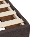 Boxmadras med topmadras Mørk Brun 80 x 200 cm Stof
