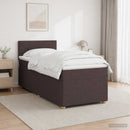 Boxmadras med topmadras Mørk Brun 80 x 200 cm Stof