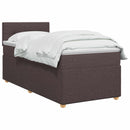 Boxmadras med topmadras Mørk Brun 80 x 200 cm Stof
