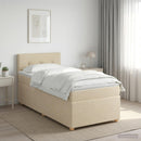 Boxmadras med topmadras Cremefarvet 80 x 200 cm Stof