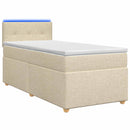 Boxmadras med topmadras Cremefarvet 80 x 200 cm Stof