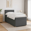 Boxmadras med topmadras Mørkegrå 80 x 200 cm Stof