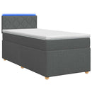 Boxmadras med topmadras Mørkegrå 80 x 200 cm Stof