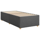 Boxmadras med topmadras Mørkegrå 80 x 200 cm Stof