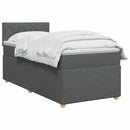 Boxmadras med topmadras Mørkegrå 80 x 200 cm Stof