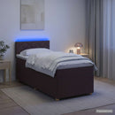 Boxmadras med topmadras Mørk Brun 100 x 200 cm Stof