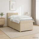 Boxmadras med topmadras Cremefarvet 80 x 200 cm Stof
