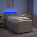 Boxmadras med topmadras Cremefarvet 100 x 200 cm Stof