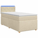 Boxmadras med topmadras Cremefarvet 80 x 200 cm Stof