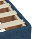 Boxmadras med topmadras med hovedgærde Blå 80 x 200 cm Stof