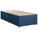 Boxmadras med topmadras med hovedgærde Blå 80 x 200 cm Stof