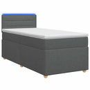 Boxmadras med topmadras Mørkegrå 90 x 190 cm Stof