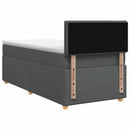 Boxmadras med topmadras Mørkegrå 90 x 190 cm Stof