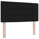 Boxmadras med topmadras med hovedgærde Sort 90 x 190 cm Stof