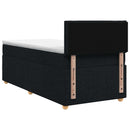 Boxmadras med topmadras med hovedgærde Sort 90 x 190 cm Stof