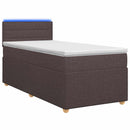 Boxmadras med topmadras Mørk Brun 90 x 190 cm Stof