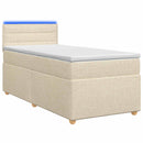 Boxmadras med topmadras Cremefarvet 100 x 200 cm Stof