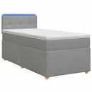 Boxmadras med topmadras Lysegrå 100 x 200 cm Stof