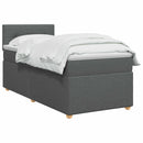 Boxmadras med topmadras Mørkegrå 100 x 200 cm Stof
