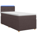 Boxmadras med topmadras Mørk Brun 100 x 200 cm Stof