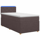 Boxmadras med topmadras Mørk Brun 100 x 200 cm Stof