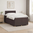 Boxmadras med topmadras Mørk Brun 120 x 190 cm Stof