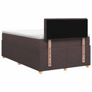 Boxmadras med topmadras Mørk Brun 120 x 190 cm Stof