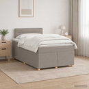 Boxmadras med topmadras Gråbrun 120 x 190 cm Stof