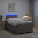 Boxmadras med topmadras Gråbrun 120 x 190 cm Stof