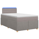 Boxmadras med topmadras Gråbrun 120 x 190 cm Stof