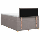 Boxmadras med topmadras Gråbrun 120 x 190 cm Stof