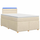 Boxmadras med topmadras Cremefarvet 120 x 190 cm Stof