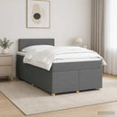 Boxmadras med topmadras Mørkegrå 120 x 190 cm Stof