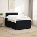 Boxmadras med topmadras med hovedgærde Sort 120 x 190 cm Stof