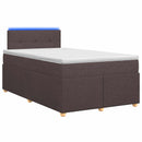 Boxmadras med topmadras Mørk Brun 120 x 190 cm Stof