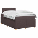 Boxmadras med topmadras Mørk Brun 120 x 190 cm Stof