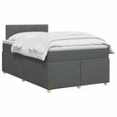 Boxmadras med topmadras Mørkegrå 120 x 190 cm Stof
