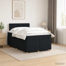Boxmadras med topmadras med hovedgærde Sort 120 x 190 cm Stof