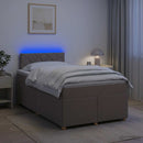 Boxmadras med topmadras Gråbrun 120 x 200 cm Stof