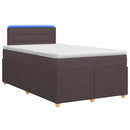 Boxmadras med topmadras Mørk Brun 120 x 200 cm Stof