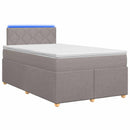 Boxmadras med topmadras Gråbrun 120 x 200 cm Stof